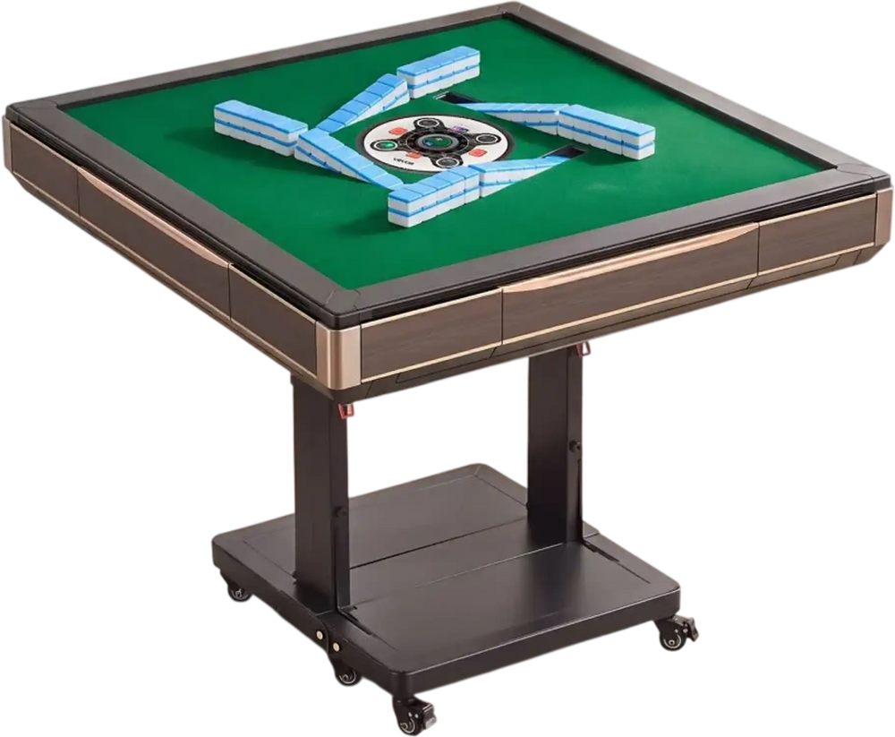 VEVOR Automatic Mahjong Table Roller Coaster Style 40 mm Folding Table&Base, Chinese/Filipino/American Mahjong, 2 Sets of 164 Tiles, 39 x 39 in, with 6 Wheels Hard Tabletop Cover Cup Holders, Wine Red