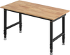 VEVOR Adjustable Workbench, 1500 lbs Capacity, 48 x 24 Inch Oak Wood Top Workbench with 26.3-40.2 Inch Height Adjustment, Heavy-Duty Hardwood Worktable for Garage, Workshop, Home, Office, Commercial