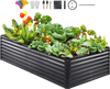 VEVOR Raised Garden Bed, 8 x 4 x 2 ft Galvanized Metal Planter Box, Outdoor Planting Boxes with Open Base, for Growing Flowers/Vegetables/Herbs in Backyard/Garden/Patio/Balcony, Dark Gray
