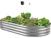 VEVOR Metal Raised Garden Bed, 6 x 3 x 1 ft Outdoor Galvanized Planter Garden Box, Open Bottom Design, Large Planter Raised Bed for Growing Vegetables, Flowers, Herbs, Succulents, Galvanized Color