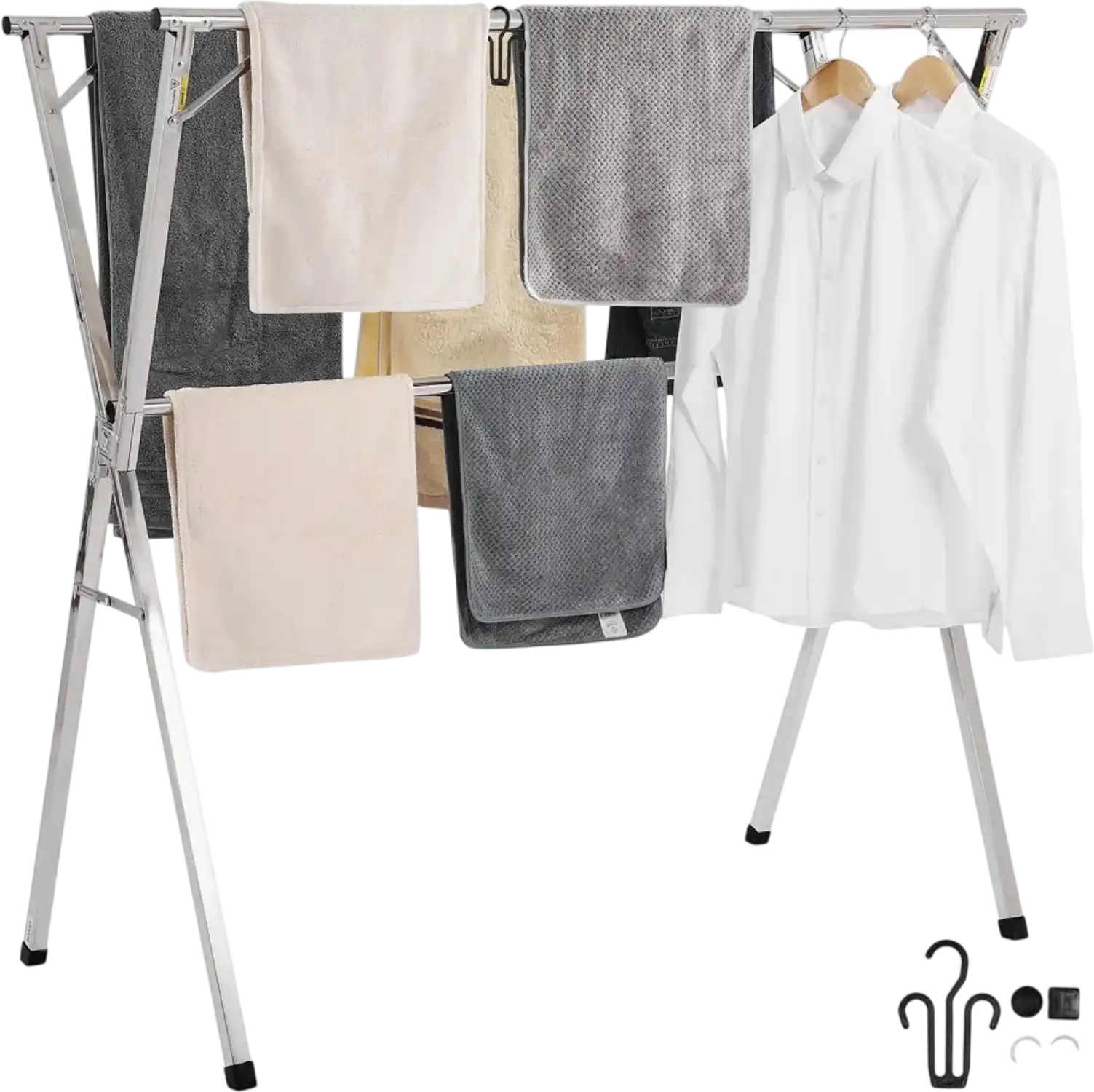Vevor Clothes Drying Rack 2-Tier Telescopic Stainless Steel Portable Laundry Dryer New