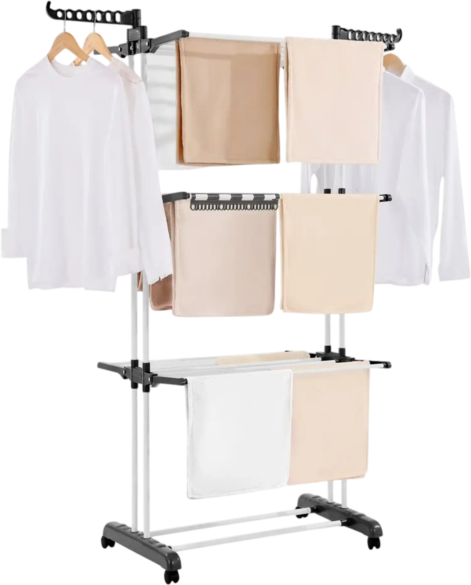 Vevor Drying Rack 4-Tier Foldable Clothes Laundry Dryer with 24 Rods and 7 Hooks New