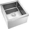 VEVOR Stainless Steel Floor Mop Sink, 22 x 19 x 12 in, 304 Stainless Steel, with 3-in-1 Filter and Wall-Mounted Bracket, X-Shaped Groove for Quick and Smooth Drainage, for Balcony and Bathroom