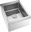 VEVOR Stainless Steel Floor Mop Sink, 22 x 19 x 12 in, 304 Stainless Steel, with Backsplash, 3-in-1 Filter and Wall-Mounted Bracket, X-Shaped Groove for Quick Drainage, for Balcony and Bathroom
