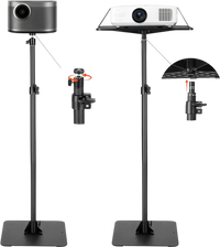 VEVOR Projector Stand, Projector Floor Stand with Adjustable Height 30.3 to 63.4 inch, 360° Horizontal Rotation Projectors Cart for Meetings, Outdoor Movies, Video Stand, Gimbal Mount or Tray Support