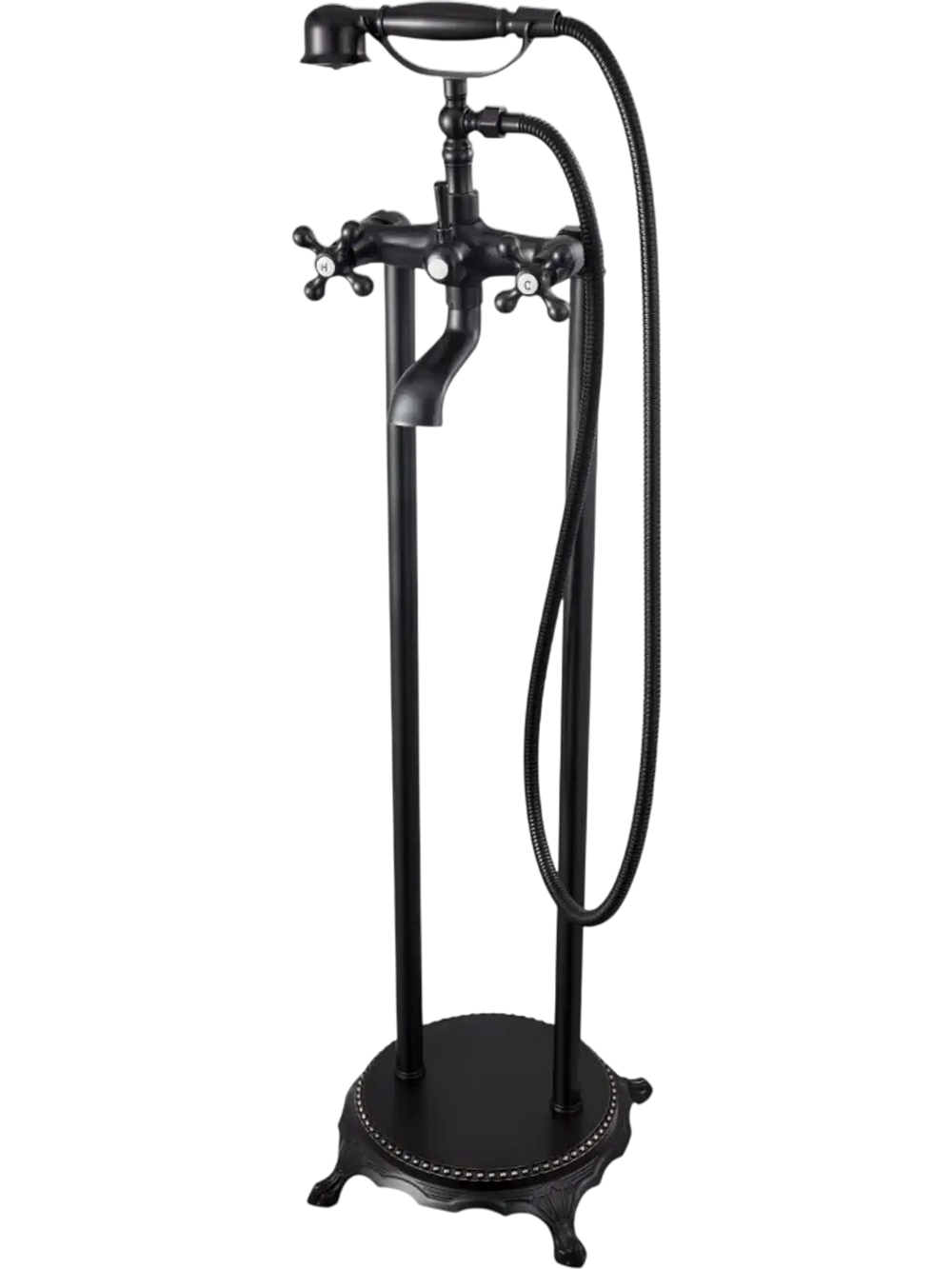 VEVOR Clawfoot Bathtub Faucet, Freestanding Tub Faucets with Handheld Shower, Vintage Oil-Rubbed Bronze Tub Filler Faucet Shower Kit with 360° Rotation Spout & 59-inch Long Hose for Bathtubs