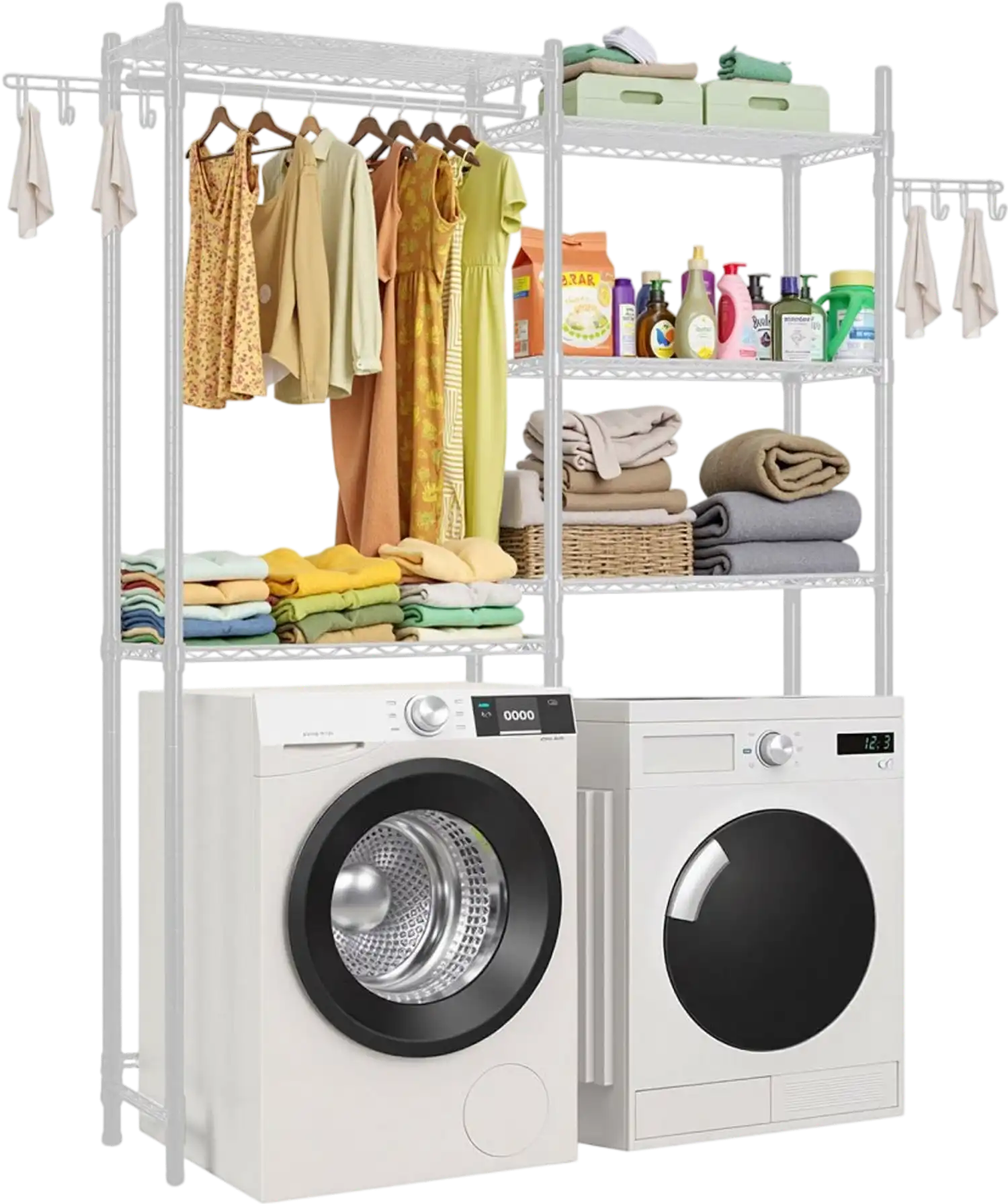 Vevor Storage Shelf Over Washer and Dryer 5-Tier Laundry Rack White New