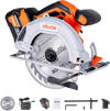 VEVOR Cordless Circular Saw, 7-1/4 inch Blade, 5000 RPM Speed, 0-45 Degree Bevel Capability, Brushless Motor, LED Light, Electric Circular Saw Kit with Battery and Charger Included, for Wood Cutting