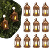 VEVOR 12 Pcs Decorative Candle Lantern, LED Electric Flameless Candle, Plastic LED Holder with Glass, Wall Hanging Indoor Porch Lanterns for Wedding Table Party Farmhouse Indoor Decor, Bronze