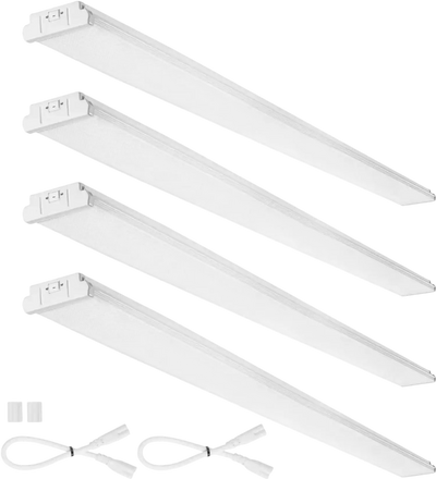 Vevor LED Wraparound Light 8' 4-Pack Flush Mount Shop Ceiling Fixture New