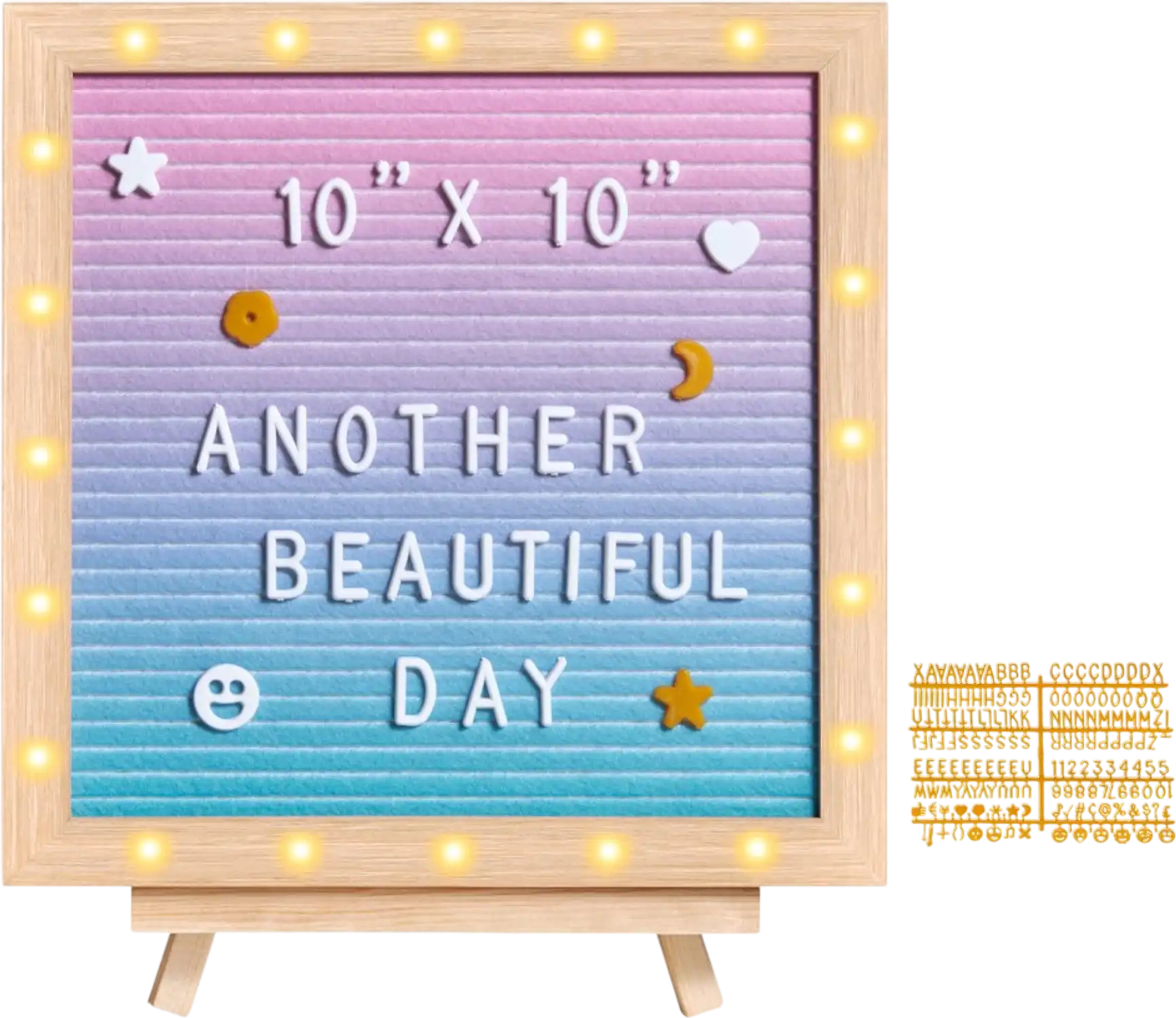 Vevor Felt Message Board Gradient Letter Board with LED Lights 10
