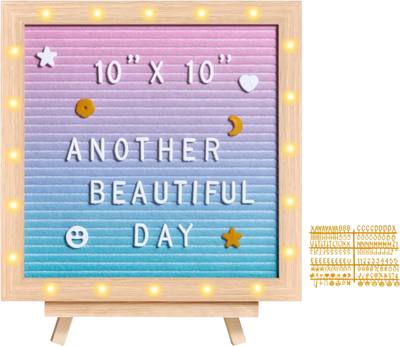 Vevor Felt Message Board Gradient Letter Board with LED Lights 10