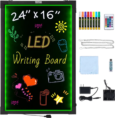 Vevor Message Board LED Writing Board Illuminated Erasable Chalkboard 24