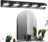 VEVOR 5-Light LED Modern Vanity Light Fixtures, 33.46-Inch, Black Finish Bathroom Wall Lighting Fixture Over Mirror, with IP44 Waterproof, for Bathroom, Living Room, Bedroom, Hallway, Cool White 6000K
