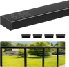 VEVOR 6.5 ft Stainless Steel Handrail, Rectangular Top Stair Deck Hand Rail for Outdoor/Indoor Steps with End Cap,Matte Black Coating Adjustable Metal Stair Rail for Cable Railing Kit