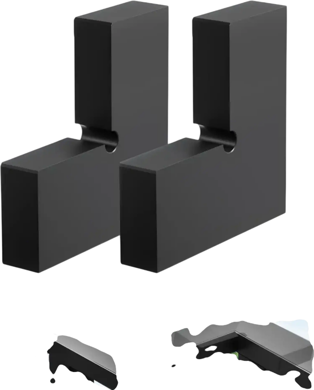 VEVOR 2 Pack Corner Connectors for Handrail, Extension Stair Railing Accessories, POM Hand Rail Connector Fittings for Rectangular Cable Railing, Deck Cable Rail System Outdoor, Matte Black, HT-05