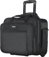 VEVOR Rolling Laptop Bag, Fits Up to 17.3 Inch Laptop, Wheeled Briefcase, Roller Computer Tote Bag with Wheels & Telescoping Handle, Laptop Case for Work Travel Business Office, Women & Men (Black)