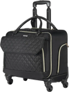VEVOR Rolling Laptop Bag, Fits Up to 17.3 Inch Laptop, Wheeled Briefcase, Roller Computer Tote Bag with 4 Spinner Wheels & TSA Lock, Laptop Case for Work Travel Business, Women & Men (Black Gold)