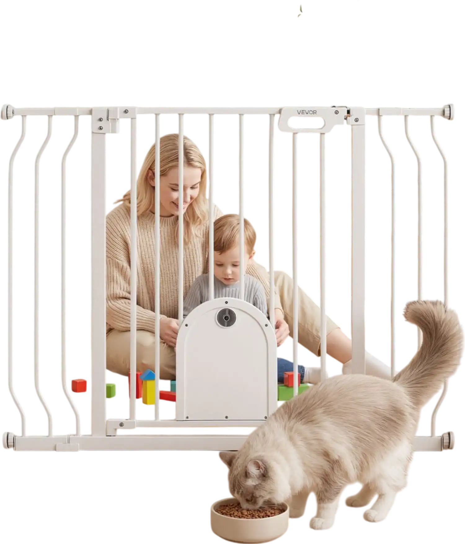 Vevor Baby Gate Adjustable Cat Door 29.5-43