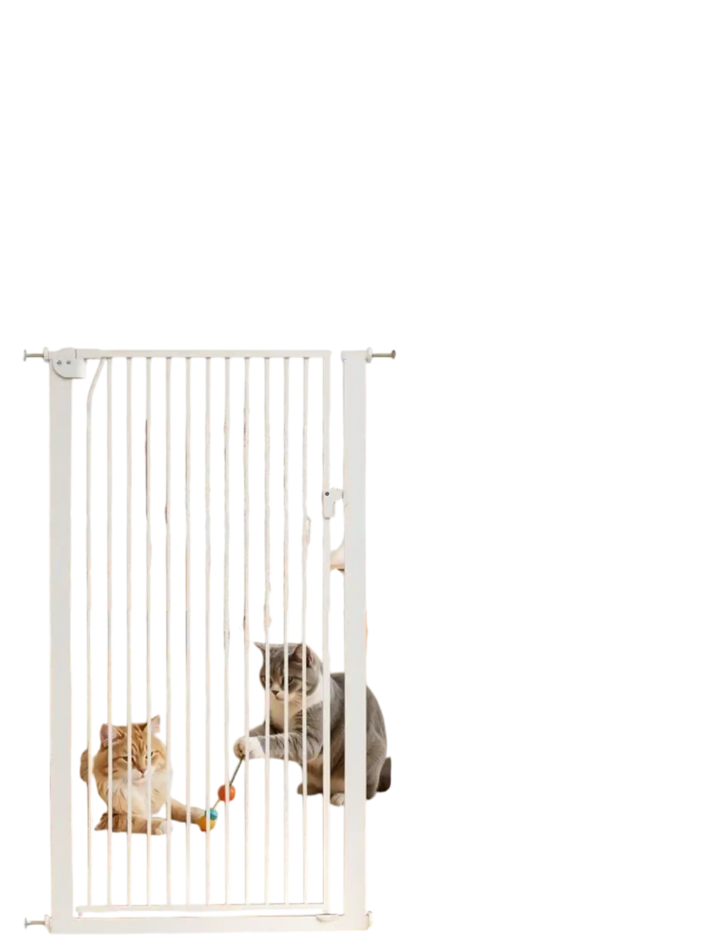 VEVOR Extra Tall Pet Gate for Cats, 29-41 in Adjustable Width, 56 in High Dog Gate, with Pressure Mount Kit and Wall Mount Kit, 1.3 in Narrow Bar Spacing, for Stairs, Doorways, and House, White