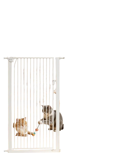 VEVOR Extra Tall Pet Gate for Cats, 29-41 in Adjustable Width, 56 in High Dog Gate, with Pressure Mount Kit and Wall Mount Kit, 1.3 in Narrow Bar Spacing, for Stairs, Doorways, and House, White