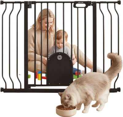 Vevor Baby Gate Adjustable Cat Door 29.5-43