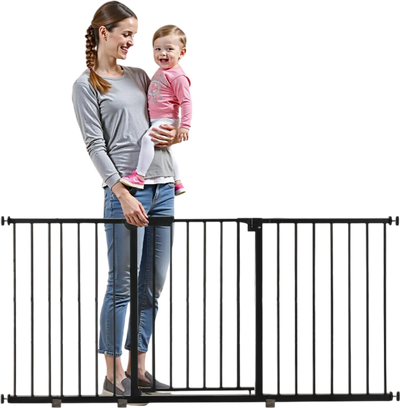 Vevor Dog Gate Adjustable Width Walk-Thru Baby Gate 60.6-63.3