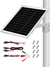 VEVOR 20W 12V Solar Panel Battery Charger, Solar Battery Trickle Charger Maintainer with Built-in Controller & Pole Mount Bracket, IP65 Waterproof for Gate Fence Farm Lawn (Fits 1.57" - 2.68" Poles)