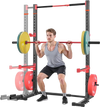 VEVOR Power Cage Rack, Multifunctional Squat Rack for Home Gym, Width-Adjustable Workout Strength Training Equipment with 6 Band Pegs, Landmine Attachment & Safety Bars for Bench Press Squats Pull-Up
