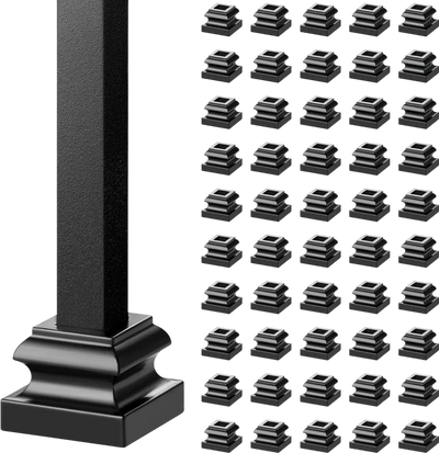 Vevor Baluster Shoes Satin Black Aluminum Alloy Stair Flat Shoe Set 50 Pcs New