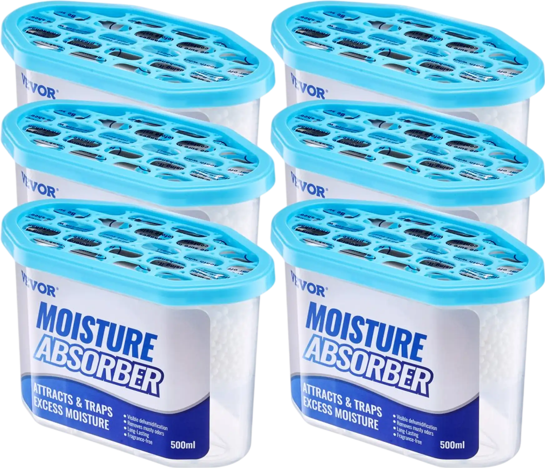 Vevor Moisture Absorber Boxes Fragrance-Free 6-Pack 10.8 oz New