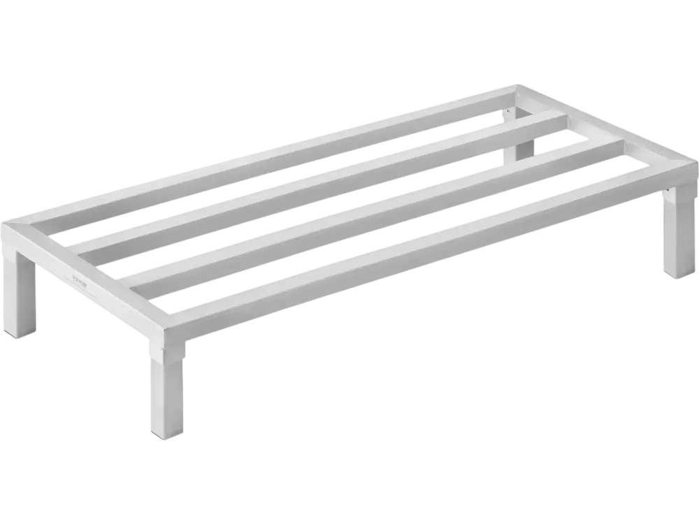 VEVOR Aluminum Dunnage Rack, 48” x 20” Commercial Food Floor Rack, 8” Off the Floor, 1800 lbs Capacity All-Welded Aluminum Storage Rack, for Storage in Restaurants, Kitchens, Garages and Vehicles