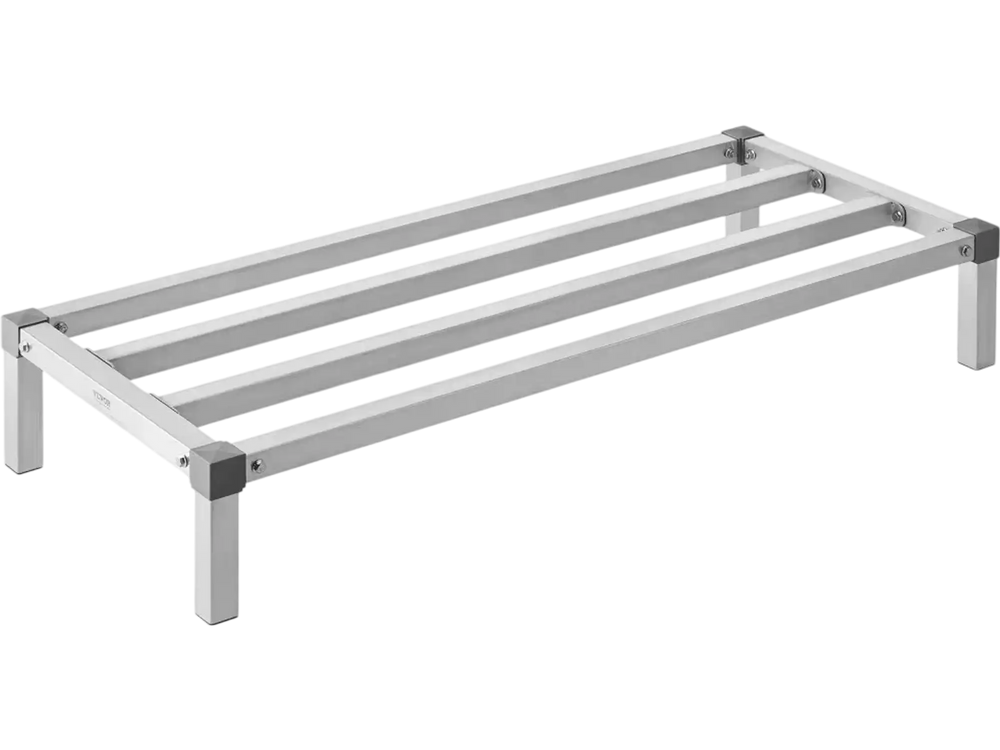 VEVOR Aluminum Dunnage Rack, 48” x 20” Commercial Food Floor Rack, 8” Off the Floor, 1000 lbs Capacity All-Welded Aluminum Storage Rack, for Storage in Restaurants, Kitchens, Garages and Vehicles
