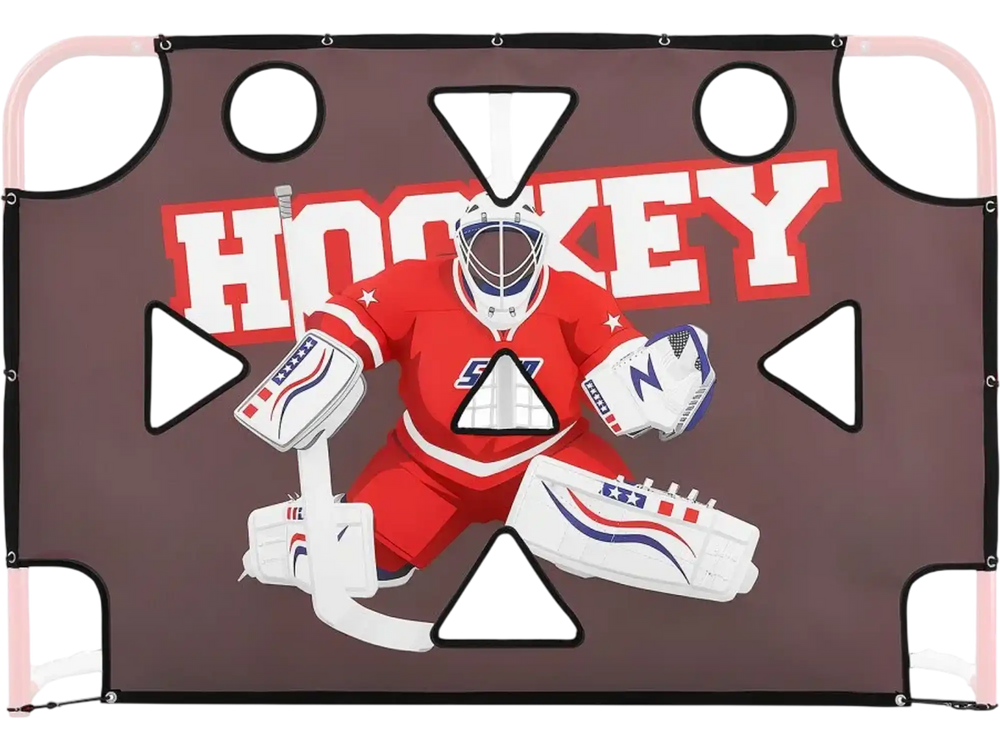 VEVOR Street Hockey Goalie Shooting Target, Shooter Tutor Ice Hockey Goal Practice Target, Tear-proof Premium Net with 11 Hole, Easy Attach Targets, Training Equipment for Practicing Shooting Accuracy