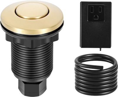 Vevor Garbage Disposal Air Switch Kit Brushed Gold Sink Top Button 2.5
