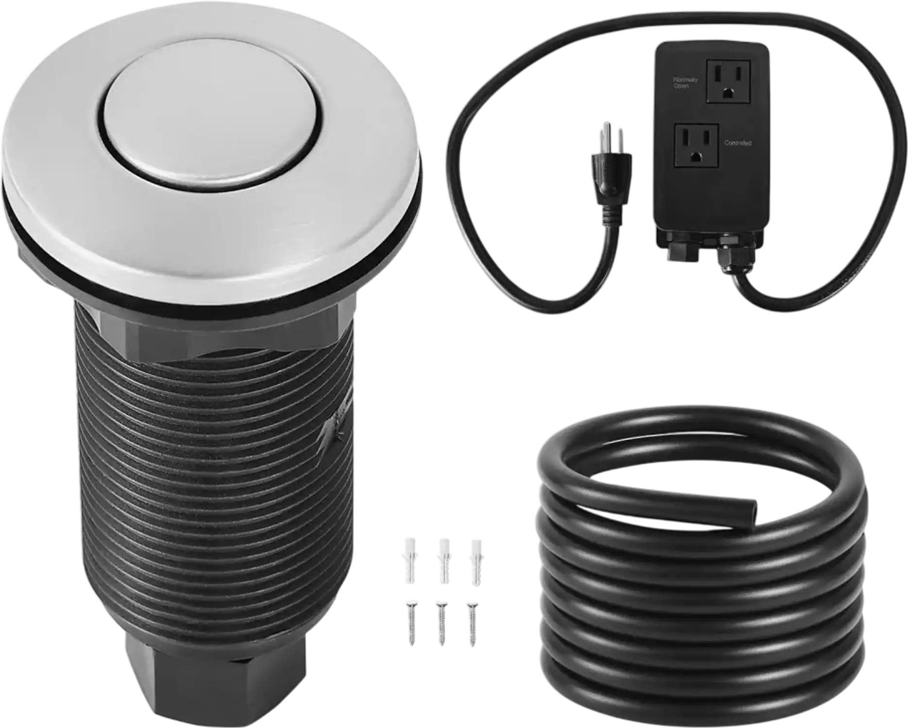 Vevor Air Switch Garbage Disposal Dual Outlet Sink Top 3.5
