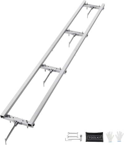 VEVOR Rail Mill Guide System, 9 ft Milling Guide, 4 Crossbar Kits Chainsaw Mill Rail Guide, Aluminum Adjustable Saw Mill Rail System Work with Chainsaw Mills for Builders and Woodworkers