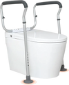VEVOR Toilet Safety Rail, Bathroom Toilet Seat Frame, Adjustable Width & Height Fit Most Toilets, Supports 300lbs, Toilet Handles Grab Bars with Padded Armrests for Handicap, Disabled, Seniors