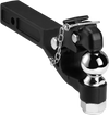 VEVOR Pintle Hook, 20000 lbs, Pintle Hook Hitch for 2-inch Hitch Hook Military Receiver, Combination 2-5/16-inch Hitch Ball, Fits 2.5 to 3-inch Lunette Ring, 15.6-inch Length, Black Powder Coat