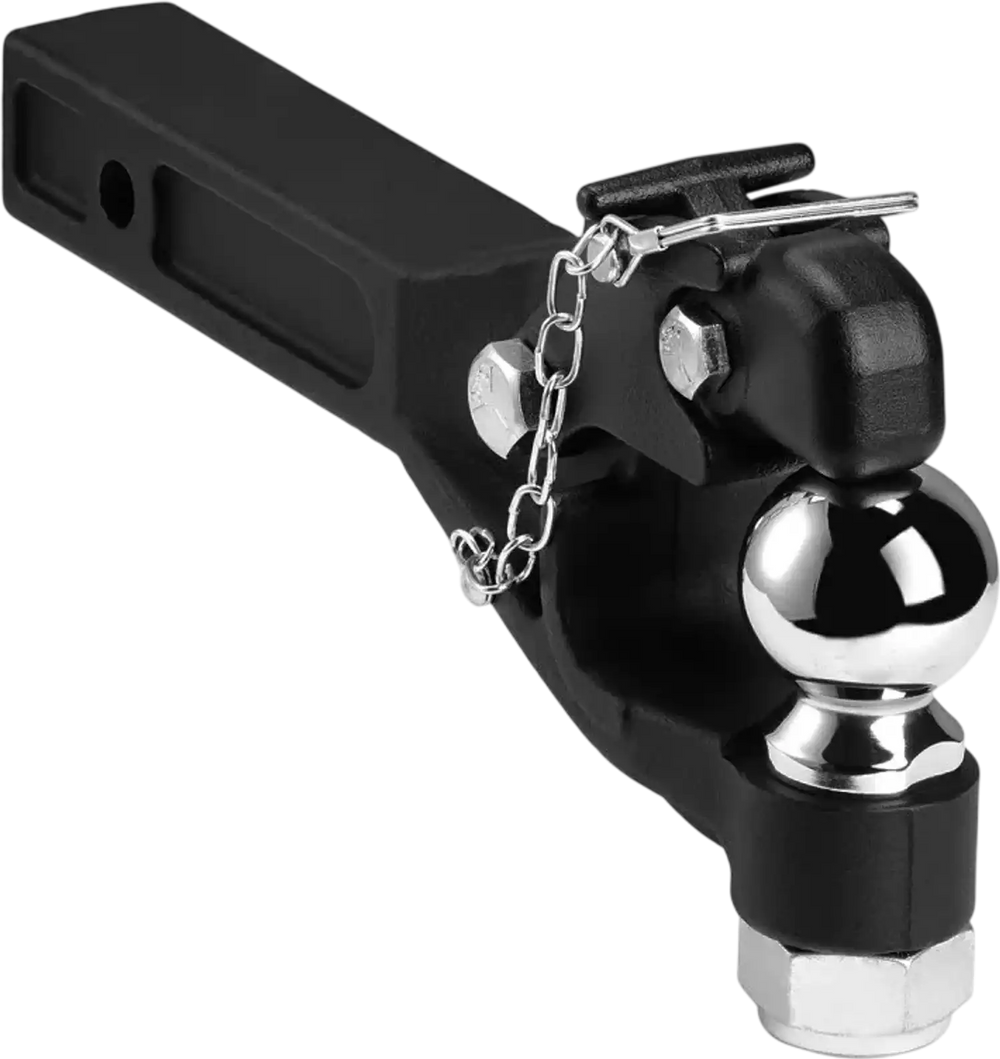 VEVOR Pintle Hook, 20000 lbs, Pintle Hook Hitch for 2-inch Hitch Hook Military Receiver, Combination 2-5/16-inch Hitch Ball, Fits 2.5 to 3-inch Lunette Ring, 15.6-inch Length, Black Powder Coat