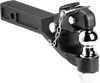 VEVOR Pintle Hook, 16000 lbs Towing Capacity, Pintle Hook Hitch for 2-inch Hitch Hook Military Receiver, Combination 2-inch Hitch Ball, Fits 2.5 to 3-inch Lunette Ring, Black Powder Coat, for Trailers