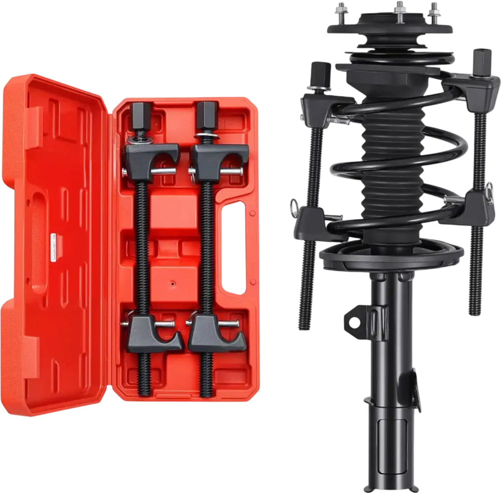 VEVOR Strut Spring Compressor, 2 Pack, Heavy Duty Coil Spring Compressor Tool with 10.4 Inches(256 mm) Range, Compatible with 0.86 inches(22 mm) Hex Sockets, Fit for Car Truck Motorcycle, Black