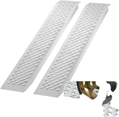 VEVOR Portable Loading Ramps, 2 Pcs 47.2 x 8.5 in, Durable Aluminum Shed Ramp Set with Anti-Slip Holes, Compact Design and Easy Storage, 880 Lbs Weight Capacity, for ATV, Tractors, Lawn Mowers, Carts