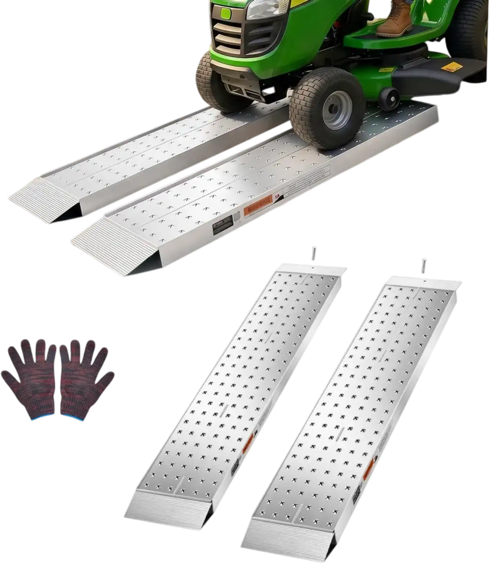 VEVOR Aluminum Trailer Ramps, 2PCS 55 x 12 in, Heavy-Duty ATV Ramp Set with Anti-Slip Plates, 3000LBS Combined Capacity Loading Ramps for Motorcycles, Lawn Mowers, Farm Tractors, Carts