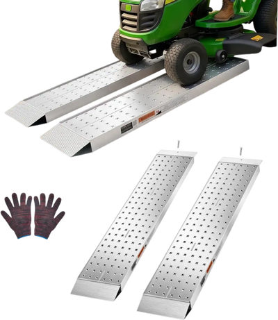 VEVOR Aluminum Trailer Ramps, 2PCS 55 x 12 in, Heavy-Duty ATV Ramp Set with Anti-Slip Plates, 3000LBS Combined Capacity Loading Ramps for Motorcycles, Lawn Mowers, Farm Tractors, Carts