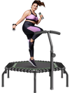 VEVOR Mini Trampoline, 54.5 Inch Fitness Rebounder, Max Load 450 lbs Exercise Trampoline, Stable & Quiet Small Trampoline with 3 Levels Height Adjustable Foam Handle, for Adults Indoor/Garden Workout