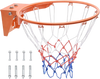 VEVOR Basketball Rim, Wall Door Mounted Basketball Hoop, Heavy Duty Q235 Basketball Flex Rim Goal Replacement with Net, Standard 18" Indoor and Outdoor Hanging Basketball Hoop for Kids Adults