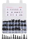 VEVOR 280 Pcs Bolts and Nuts Assortment Kit, Metric Machine Screws and Flat Washers, Alloy Steel M6/M8/M10 Multiple Size, for Furniture / Equipment Assembly, Vehicle Grade 10.9 Black, with Case
