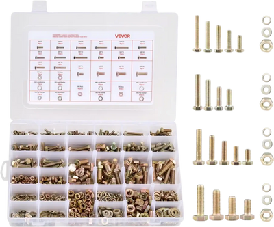 Vevor Nuts and Bolts Assortment Kit 906-Piece Metric Alloy Steel Grade 8.8 New