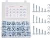 VEVOR 566 Pcs Bolts and Nuts Assortment Kit, Imperial Machine Screws and Flat Washers, Alloy Steel 1/4-20,5/16-18,3/8-16, for Furniture /Equipment/Vehicle Assembly, Galvanized White